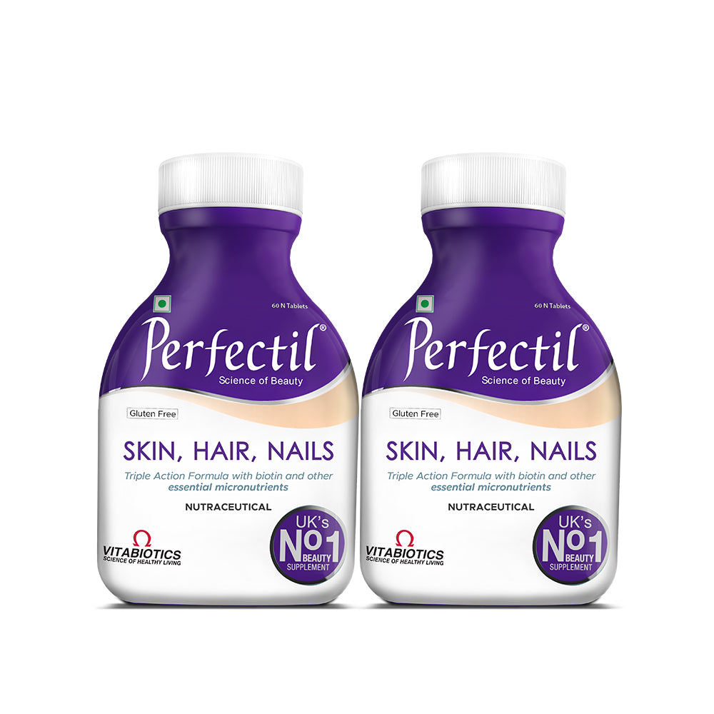 Perfectil Multivitamin for Skin, Hair & Nail for Men & Women ( Pack of 2 ) + Free Magenesium