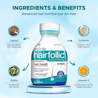 Wellman Hairfollic Hair Supplements for Men | 60 Veg Tablets - Tub Pack