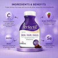 Perfectil Multivitamin for Skin, Hair & Nail for Men & Women | 60 Veg Tablets