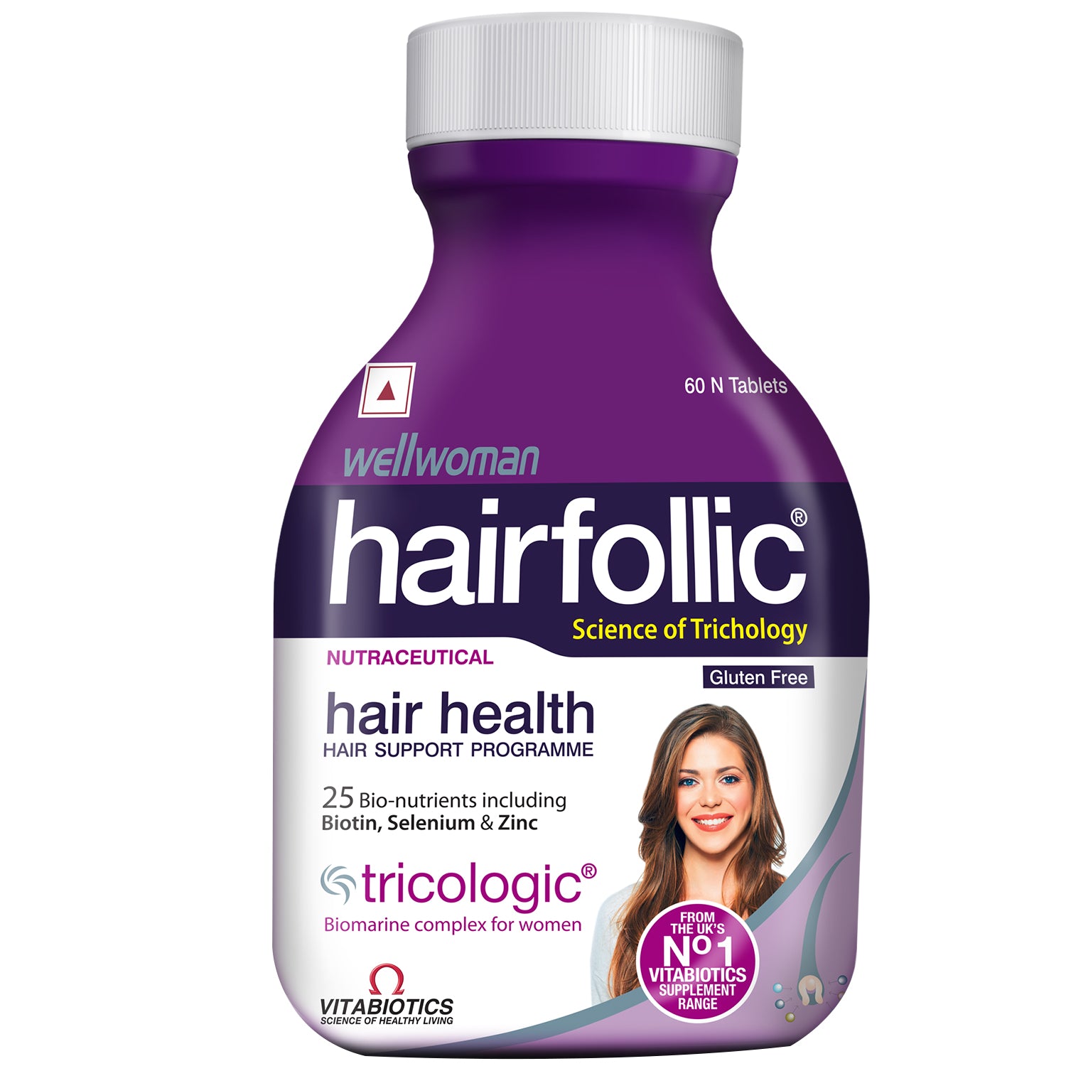 Wellwoman Hairfollic Hair Supplements for Women 60 Tablets - Tub Pack
