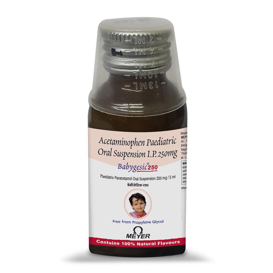 Babygesic 250 Suspension 60 Ml Bottle