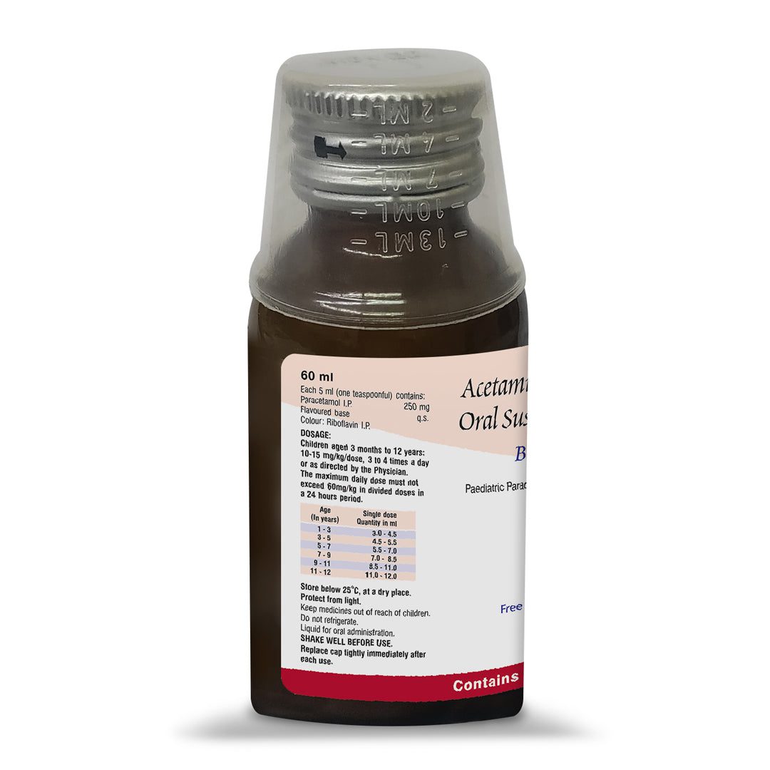 Babygesic 250 Suspension 60 Ml Bottle