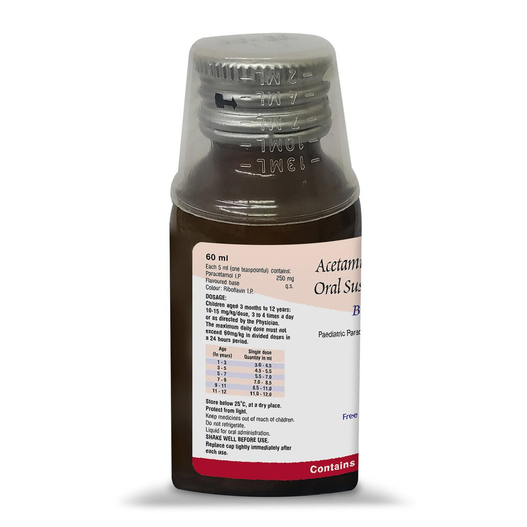Babygesic 250 Suspension 60 Ml Bottle