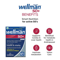 Wellman 50+ Multivitamin Tablets for Men Aged 50 Plus | 30 Veg Tablets