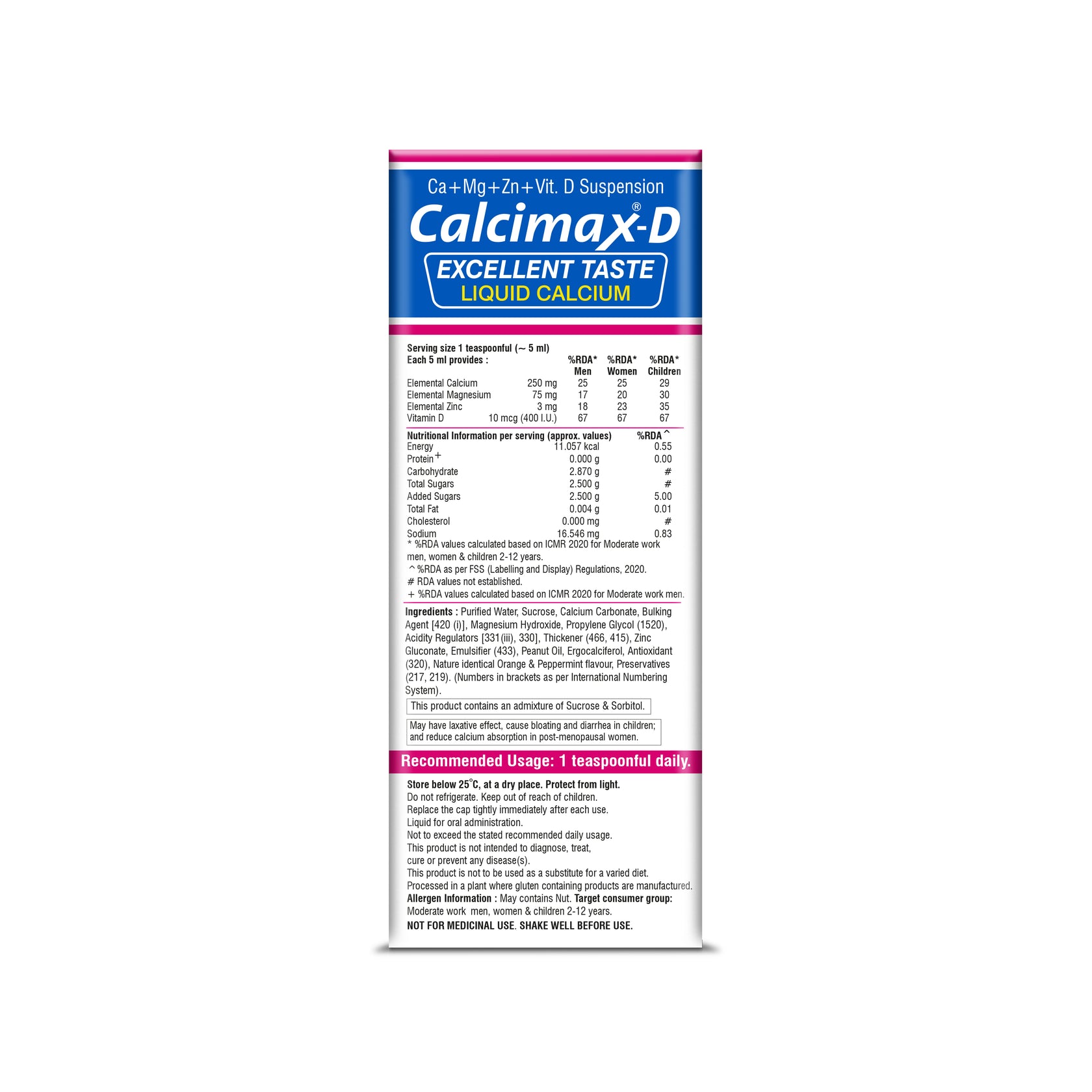 Calcimax-D Liquid Calcium 200Ml