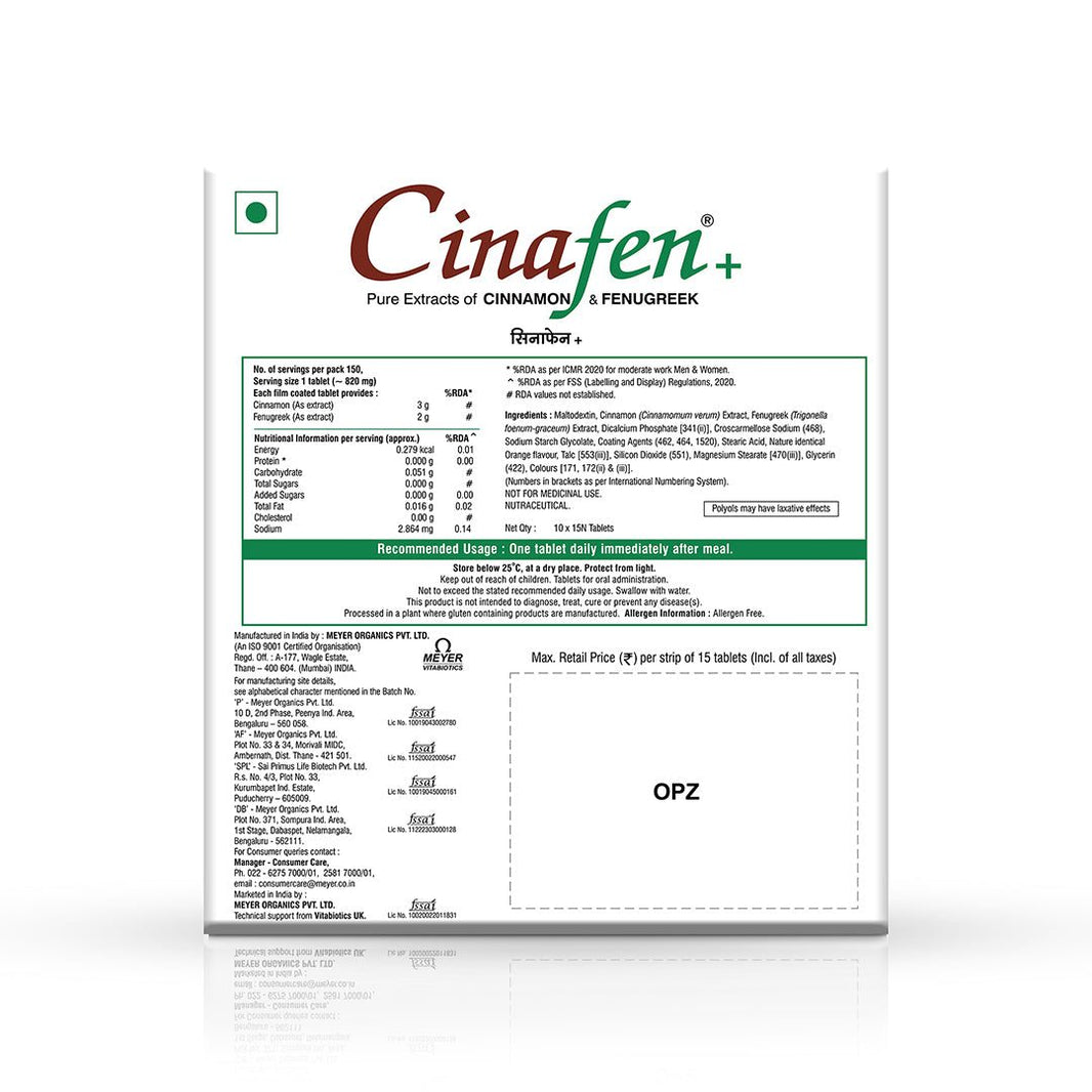 Cinafen+ Tablets - 1 Strip (15 Tablets)