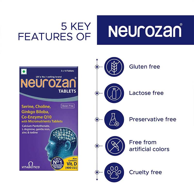 Neurozan Enhance Cognitive Functions | 30 Veg Tablets