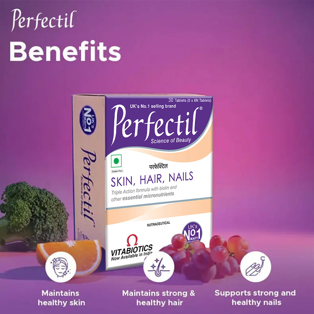 Perfectil Multivitamin for Skin, Hair & Nail for Men & Women | 30 Veg Tablets