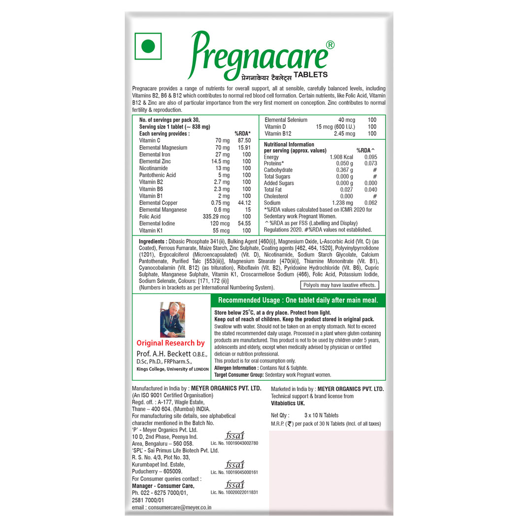 Pregnacare 30 Tablets