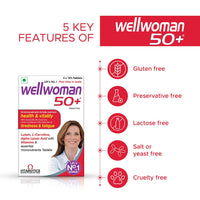 Wellwoman 50+ Multivitamin Tablets for Women Aged 50 Plus | 30 Veg Tablets