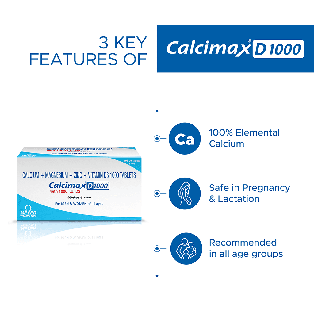 Calcimax D 1000 Tablets 1 Strip (30'S Tablet)