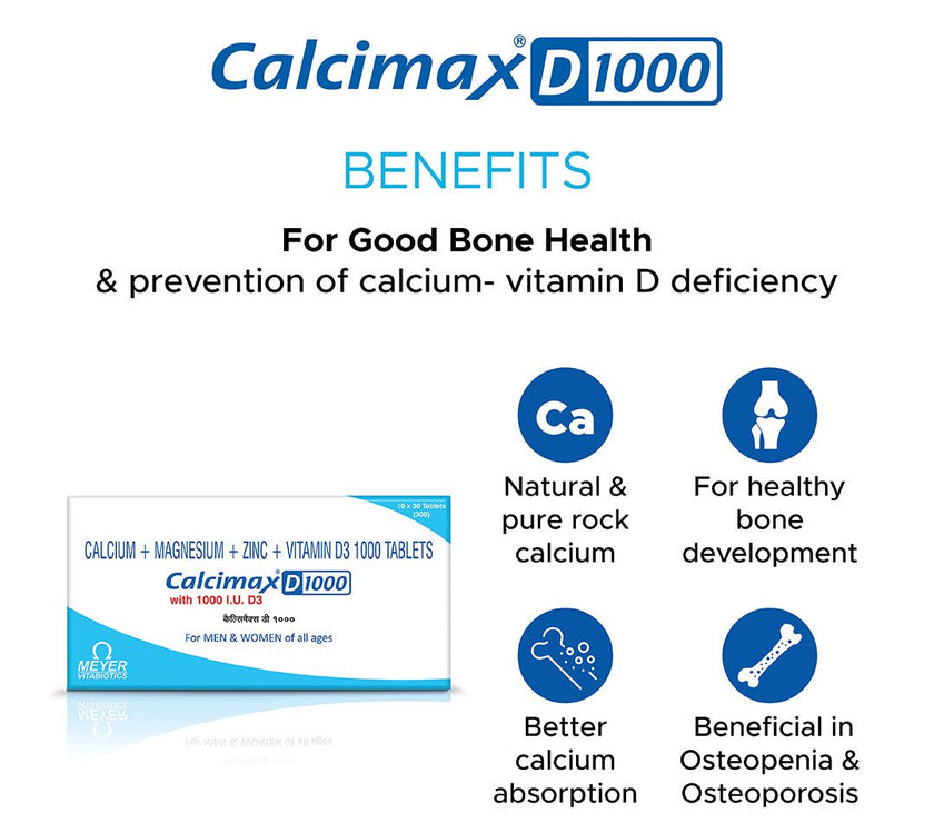 Buy Calcimax D 1000mg Tablets online 30 Tablet– Vitabiotics