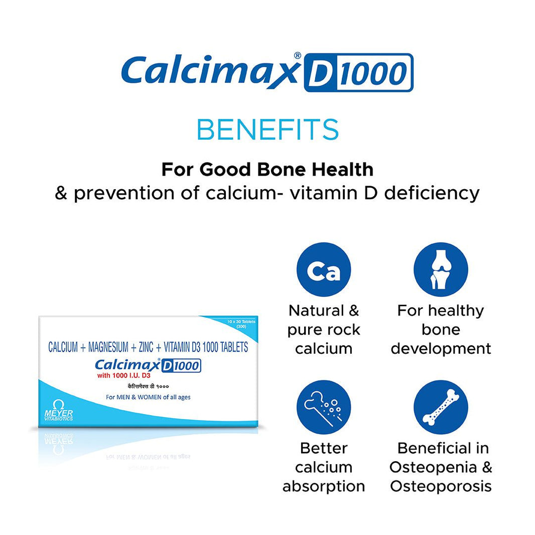 Calcimax D 1000 Tablets 1 Strip (30'S Tablet)
