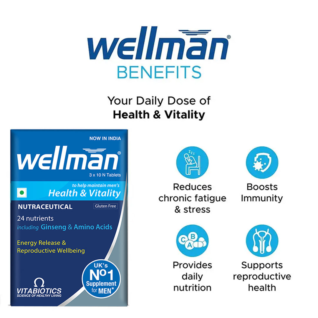 Wellman Multivitamin Tablets for Men | 30 Veg Tablets