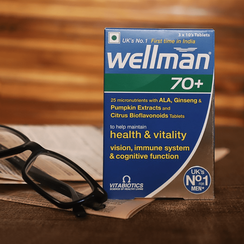 Wellman 70+ Multivitamin Tablets for Men Aged 70 Plus | 30 Veg Tablets