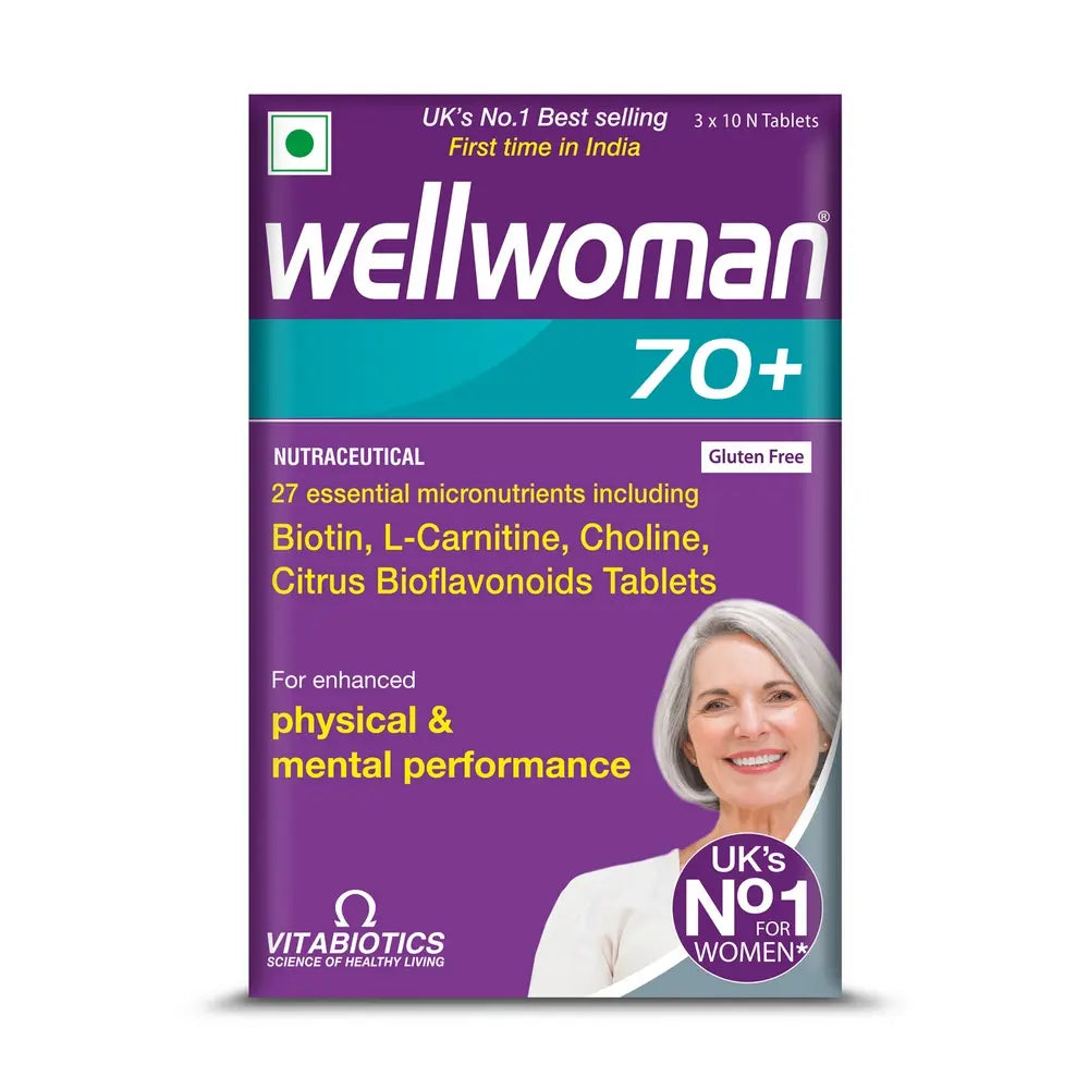 Wellwoman 70+ Multivitamin Tablets for Women Aged 70 Plus | 30 Veg Tablets