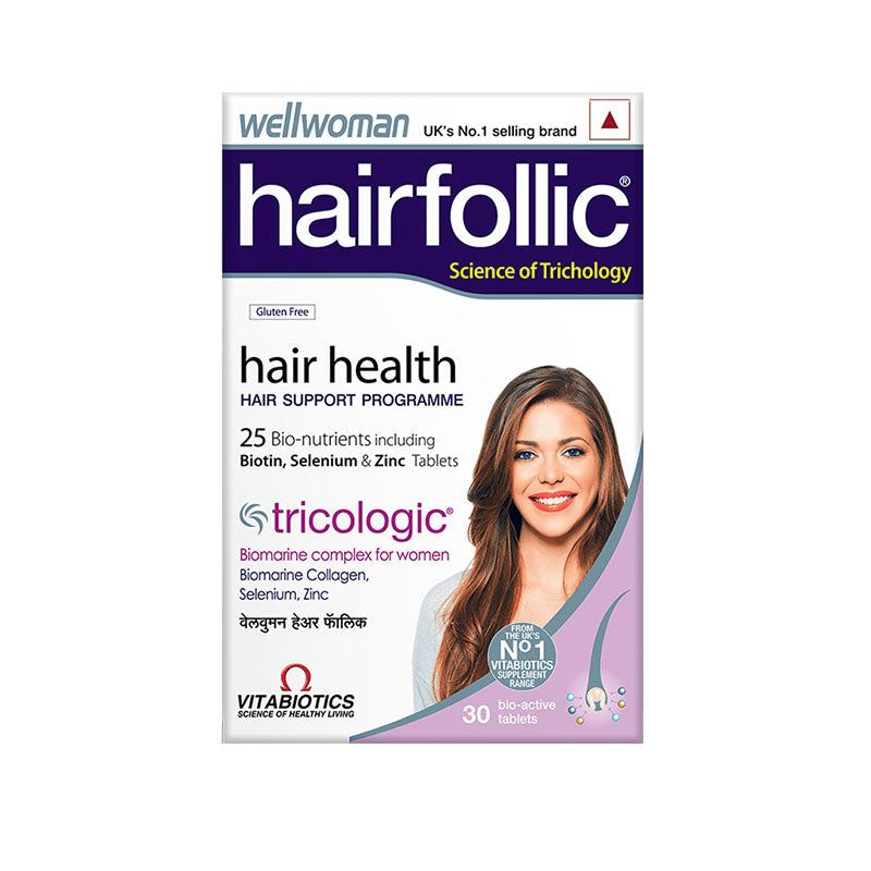 Wellwoman Hairfollic Hair Supplements for Women | 30 Non-Veg Tablets