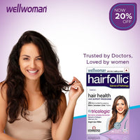 Wellwoman Hairfollic Hair Supplements for Women | 30 Non-Veg Tablets