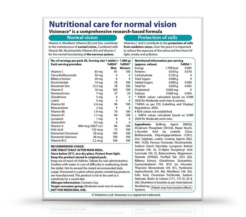 Buy Visionace Original Tablets - Eye Health | Vitabiotics