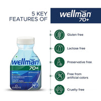 Wellman 70+ Multivitamin Tablets for Men Aged 70 Plus | 60 Veg Tablets (Tub Pack)