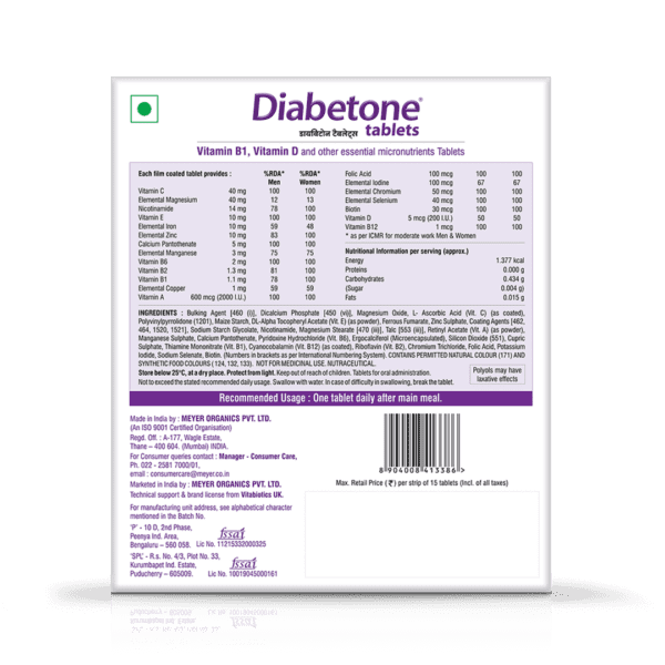 Diabetone tabs Back View 46aad55c 6607 4d08 aae6 1bc037858253