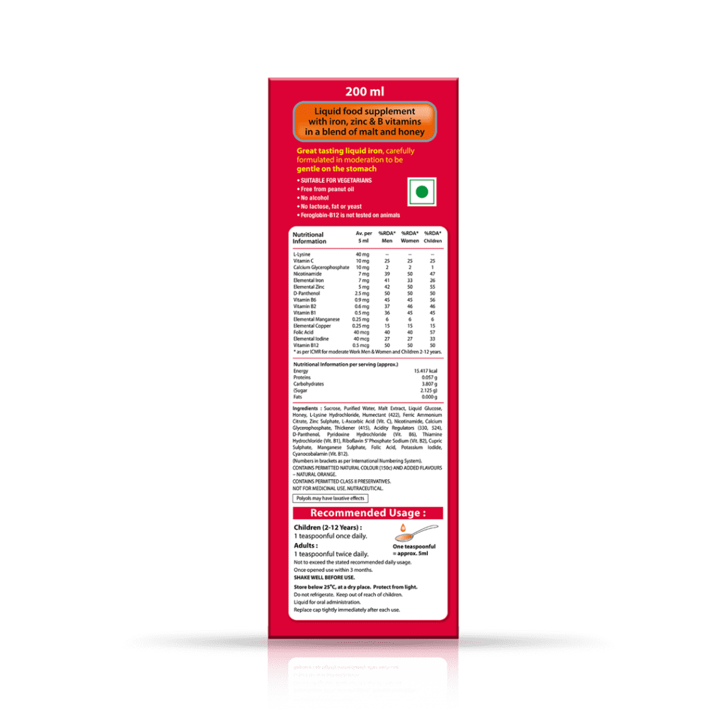 Feroglobin B12 Liquid 100 ml Back1 View