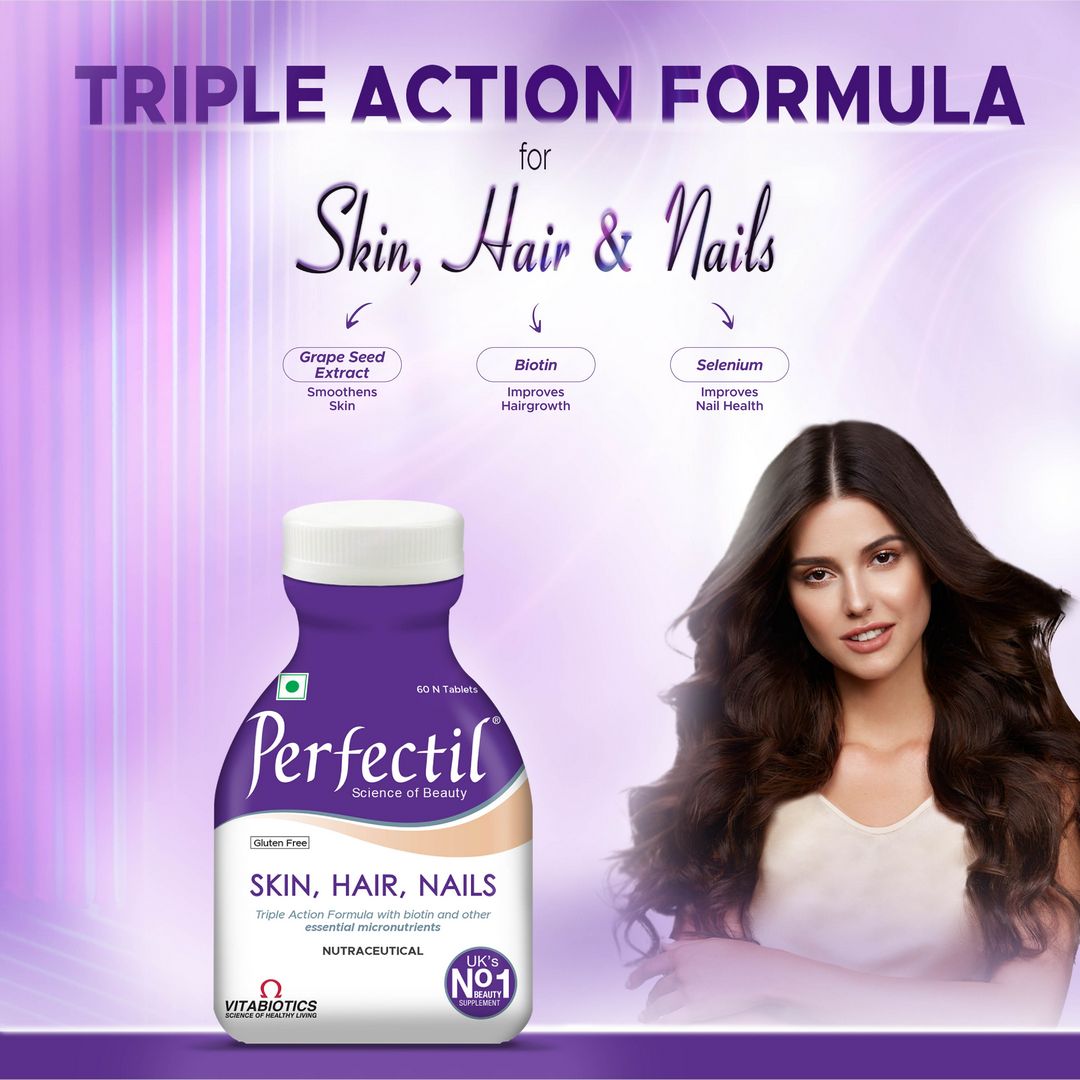 Perfectil Multivitamin for Skin, Hair & Nail for Men & Women | 60 Veg Tablets Amazon Perfectil Banner May FINAL